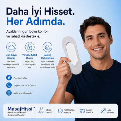 MasajHissi™ Görünmez Pamuk Korumalı Çoraplar